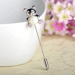Silver small bear coat pin